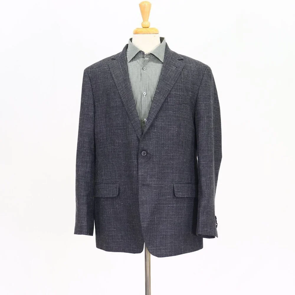 Joseph Abboud 46L Gray Solid 2-Button Sport Coat Blazer Jacket T183